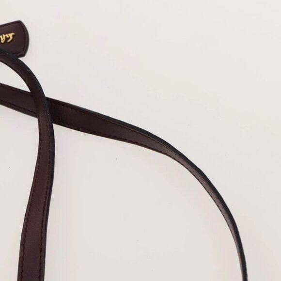 Salvatore Ferragamo Gancini Chain Hand Bag Leather 2way Purple Gold Auth BA1705 - Picture 10 of 15